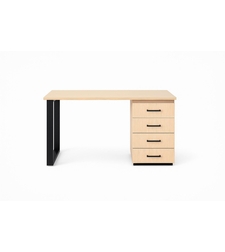 שולחן משרדי עם ארגז מגירות בצבע אלון מולבן