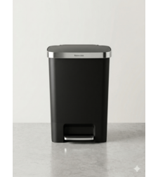 פח דוושה פלסטיק שחור VICENZA 50L