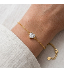 צמיד לב זירקון