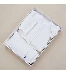 מארז סט סרוג  NB - שמנת