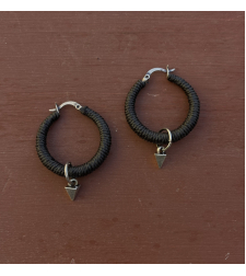 Black pyramid earrings