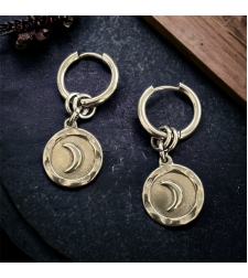 Moon coin earrings