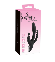 ויברטור טריפל משולב אנאלי עם חרוזים-SWEET-SMILE