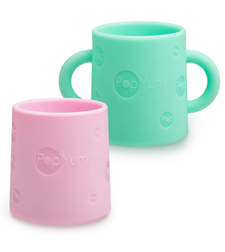 זוג כוסות אימון מסיליקון רך בצבע ירוק וורוד