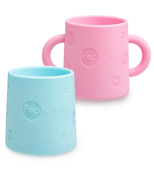 זוג כוסות אימון מסיליקון רך בצבע כחול וורוד