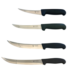 A set of professional butcher kitchen knives, curved head, herculesteel classic