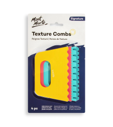 סט מסרקי טקסטורה לחימר, צבע או גבס סט 4 חלקים Mont Marte Texture Combs Signature