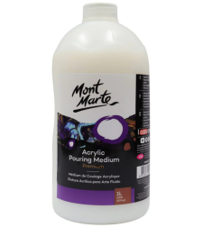 מדיום יציקה לצבע אקריליק בקבוק 1 ליטר Mont Marte Pouring Medium