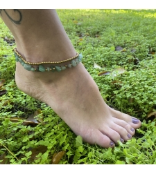 Double beaded anklet - lake