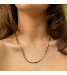 Gold plated flat necklace