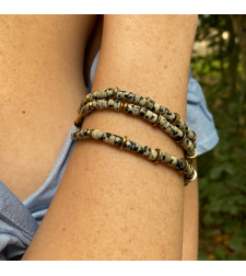 Hand bracelet with gemstones - Dalmatian stones