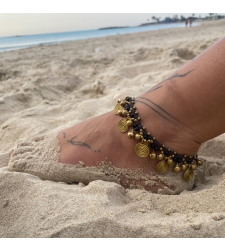 Macrame anklet with spirals