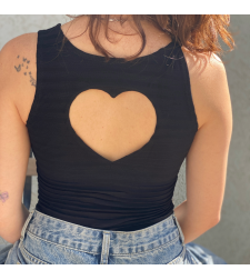 Black heart tank top