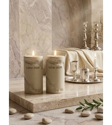 זוג פמוטים דגם דמוי אבן 