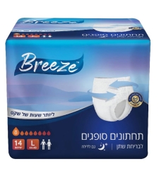 תחתוני ספיגה לגברים ולנשים Breeze מידה L, ספיגה גבוהה, 14 יח'