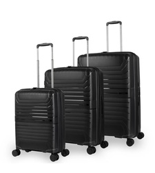 סט מזוודות קשיחות 100% פוליפרופילן – Slazenger דגם Spirit שחור