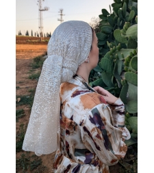 מטפחת לונג פייטים - שמנת