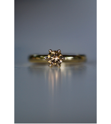 טבעת פרח יהלום שמפניה