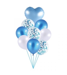 Metallic blue balloon bouquet