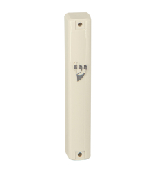 Plastic Mezuzah With Rubber Cork 12,15 Cm- Beige