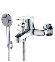 ברז אמבטיה סוללה כולל מזלף וצינור איכותי