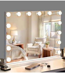 מראת הוליווד עם תאורה לבחירה בשלושה גוונים