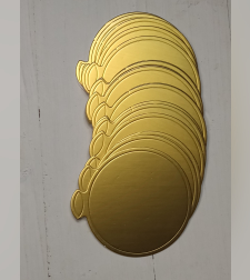 תחתיות עיגול לקינוחים צבע זהב-  קוטר 8  - 100 יחידות