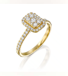 טבעת Emma מלבנית משבוצת 0.56 קארט יהלומים