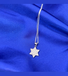 Inlaid silver Star of David pendant