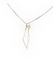 Silver necklace with the Land of Israel pendant in 925 smooth silver