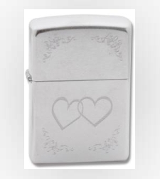 ZIPPO heart to heart decorated with silver