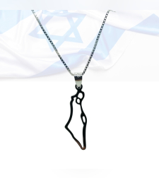 A small hollow map of Israel pendant