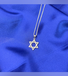 Star of David 925 silver pendant studded with zircons