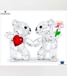 A pair of Swarovski crystal teddy bears