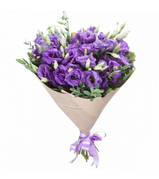 Bouquet of Purple Lisianthus and Eucalyptus  #113