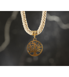 Ivory & Gold Tree of Life Pendant Necklace | Dafna