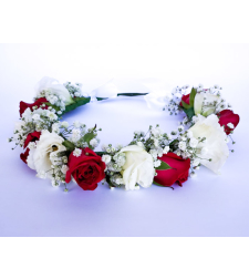 Red and White Flower Crown