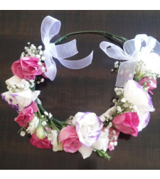Pink and White Flower Crown