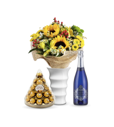 Bouquet #14 + Wine + Ferrero Rocher