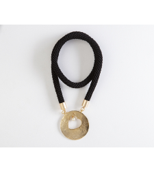 Black and Gold Heart Pendant Necklace | Yaara