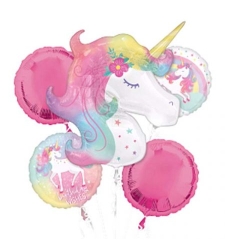 A bouquet of unicorn balloons
