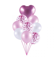 Metallic pink balloon bouquet