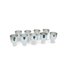 set of cups for lighting Hanukkah candles pure silver