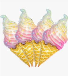 סט 4 יח' בלון מיילר בצורת גלידה