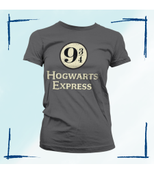 חולצת הארי פוטר - הוגוורטס אקספרס אפורה גזרת נשים