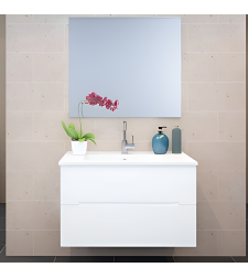 ארון אמבטיה תלוי דגם אודם לבן כולל מראה מרחפת