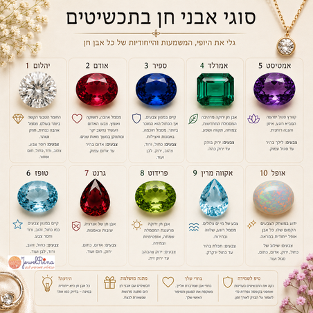 סוגי אבני חן בתכשיטים – המדריך המלא לאבנים הטבעיות והאהובות בעול