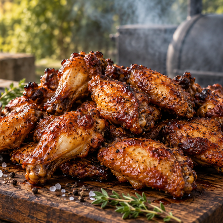 🍗 כנפיים מעושנות במעשנה – קריספיות מבחוץ ועסיסיות מבפנים