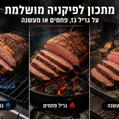 מתכון לפיקניה מושלמת – על גריל גז, גריל פחמים או מעשנה