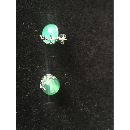 עגילי כסף ירוקים